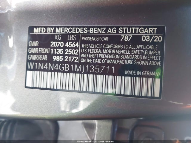 Продаж на аукціоні авто 2021 Mercedes-benz Gla 250, vin: W1N4N4GB1MJ135711, номер лоту: 44748566