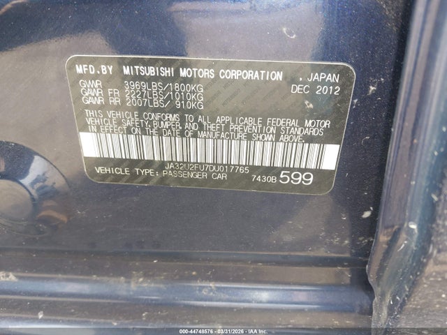 2013 MITSUBISHI LANCER JA32U2FU7DU017765 Photo 8