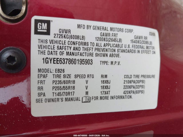 2006 CADILLAC SRX 1GYEE637860195903 Photo 8