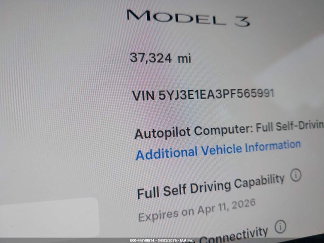 Продажа на аукционе авто 2023 Tesla Model 3 Rear-wheel Drive, vin: 5YJ3E1EA3PF565991, номер лота: 44748614