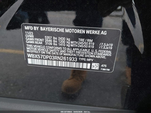 Продаж на аукціоні авто 2024 Bmw X3 Xdrive30i, vin: WBX57DP03RN261933, номер лоту: 44748644