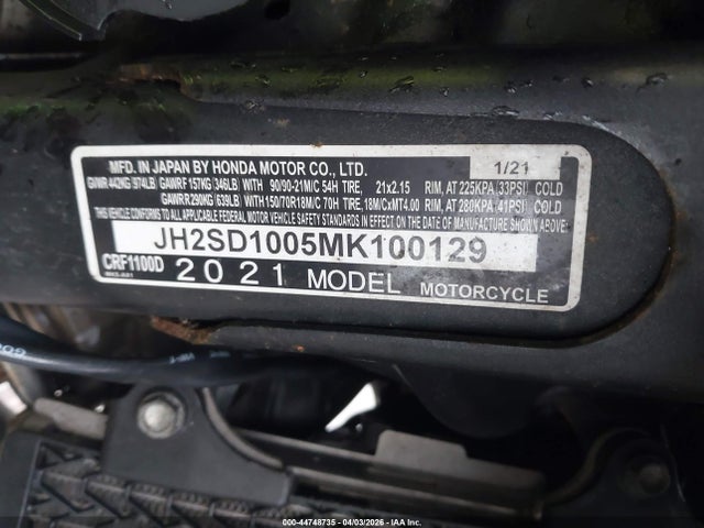 Honda CRF1100 D 2021 JH2SD1005MK100129 Image 10