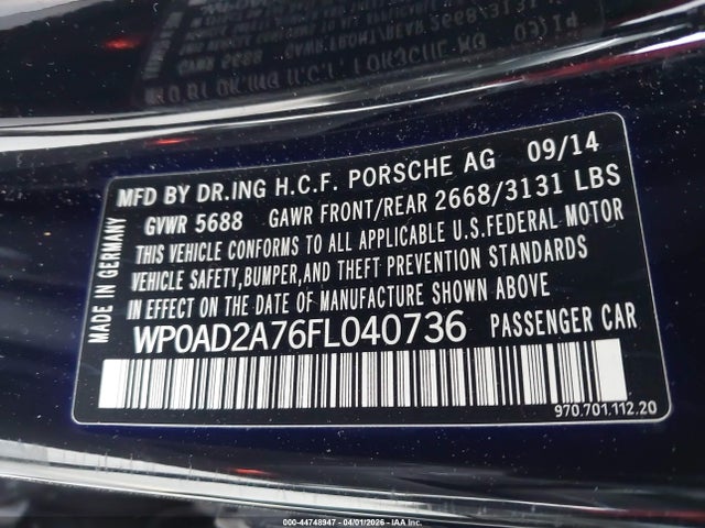 WP0AD2A76FL040736 Porsche Panamera E-hybrid S