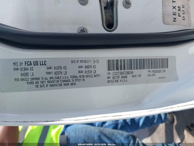 Продажа на аукционе авто 2015 Dodge Dart Sxt, vin: 1C3CDFBB6FD286249, номер лота: 44748959