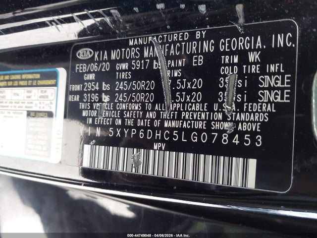 Продажа на аукционе авто 2020 Kia Telluride S, vin: 5XYP6DHC5LG078453, номер лота: 44749048