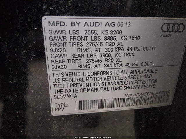 2014 AUDI Q7 WA1VMAFE3ED002208 Photo 8