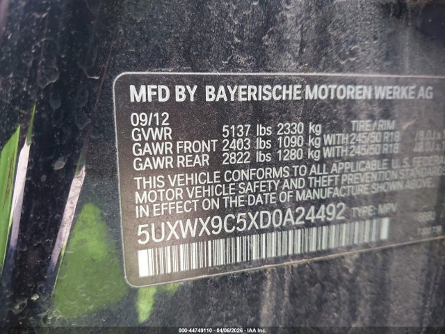 2013 BMW X3 5UXWX9C5XD0A24492 Photo 8