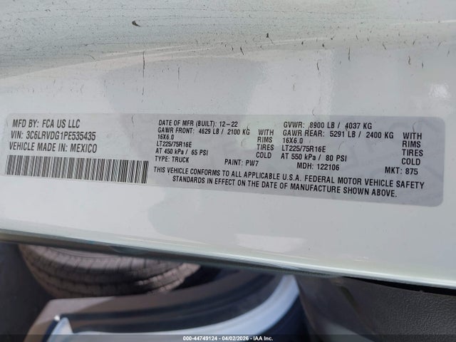 2023 RAM PROMASTER 2500 3C6LRVDG1PE535435 Photo 8