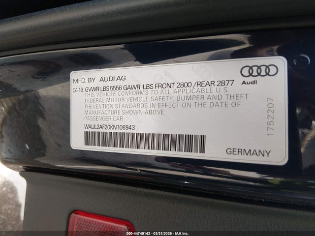 2019 AUDI A6 WAUL2AF20KN106943 Photo 8