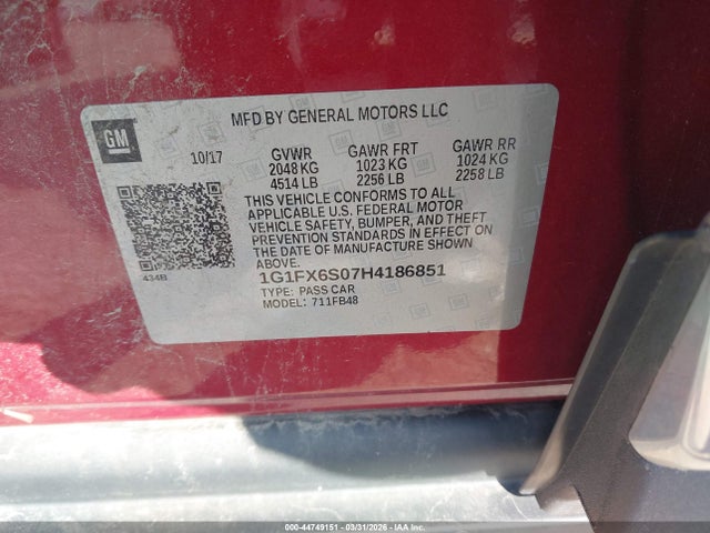 2017 CHEVROLET BOLT EV 1G1FX6S07H4186851 Photo 8