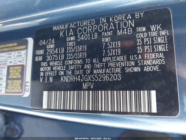 KNDRH4JGXS5296203 KIA Sorento Hybrid Ex