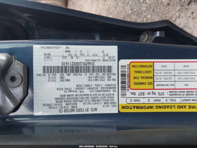 2019 FORD FUSION HYBRID 3FA6P0LUXKR211610 Photo 8