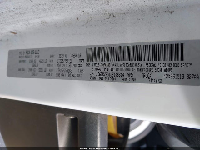 3C6TRVAG1JE146614 RAM Promaster 1500