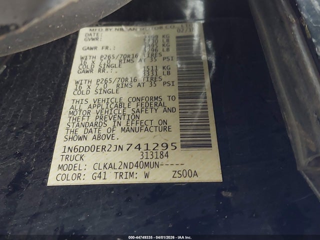 2018 NISSAN FRONTIER 1N6DD0ER2JN741295 Photo 8