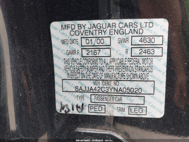 2000 JAGUAR XK8 SAJJA42C3YNA05020 Photo 8