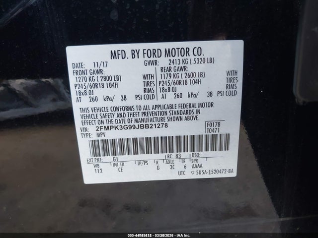 2018 FORD EDGE 2FMPK3G99JBB21278 Photo 8