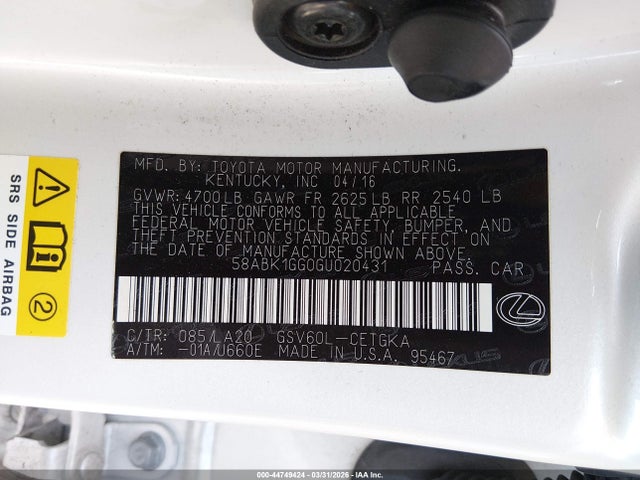 2016 LEXUS ES 350 58ABK1GG0GU020431 Photo 8