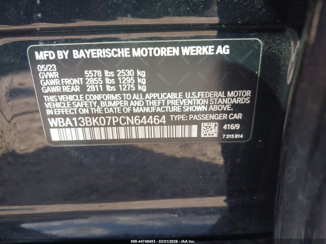 Aukcja sprzedaży 2023 Bmw M550 I Xdrive, vin: WBA13BK07PCN64464, numer aukcji: 44749483