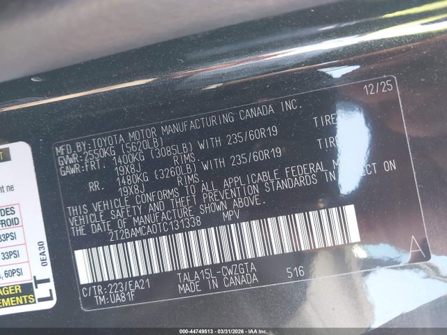 Продажа на аукционе авто 2026 Lexus Rx 350 Premium, vin: 2T2BAMCA0TC131338, номер лота: 44749513