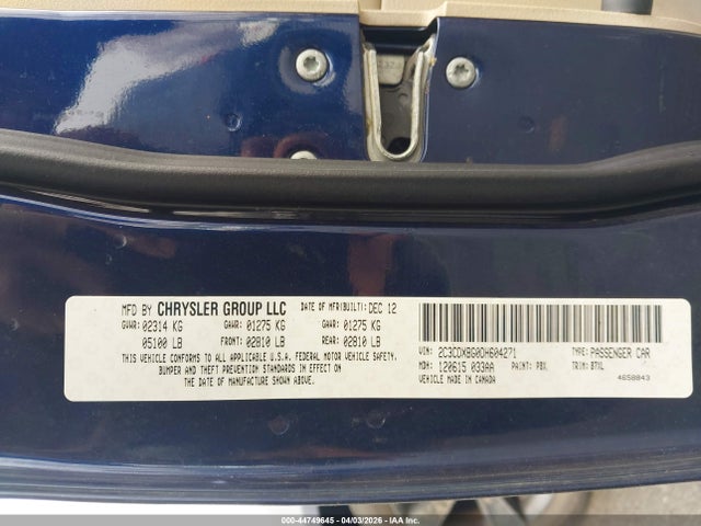 2013 Dodge Charger Se მანქანა იყიდება აუქციონზე, vin: 2C3CDXBG0DH604271, აუქციონის ნომერი: 44749645