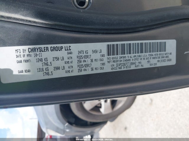 Продаж на аукціоні авто 2012 Dodge Journey Sxt, vin: 3C4PDCBG7CT189042, номер лоту: 44749711