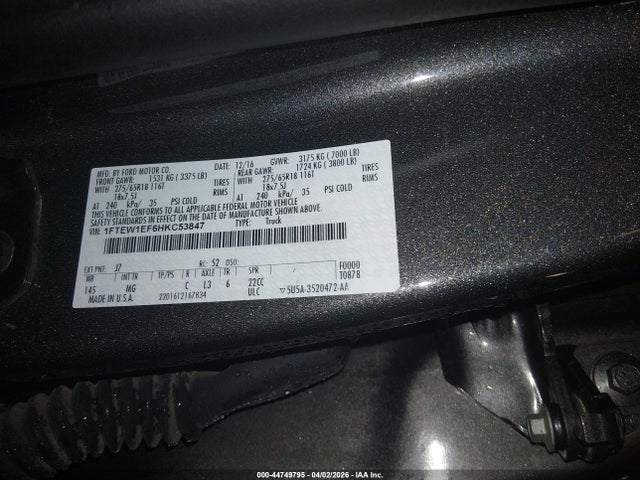 Продаж на аукціоні авто 2017 Ford F-150 Xlt, vin: 1FTEW1EF6HKC53847, номер лоту: 44749795