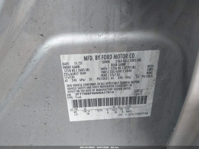 2022 FORD MAVERICK 3FTTW8F99NRA17614 Photo 8