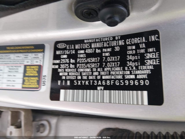 2015 KIA SORENTO 5XYKT3A68FG599690 Photo 8