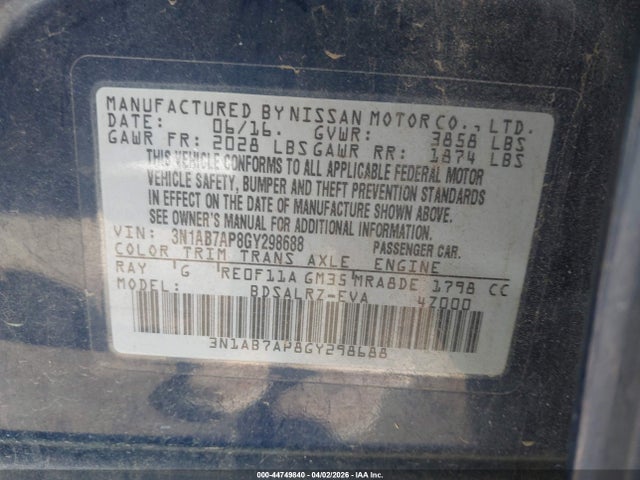 Nissan SENTRA SR 2016 3N1AB7AP8GY298688 Image 9