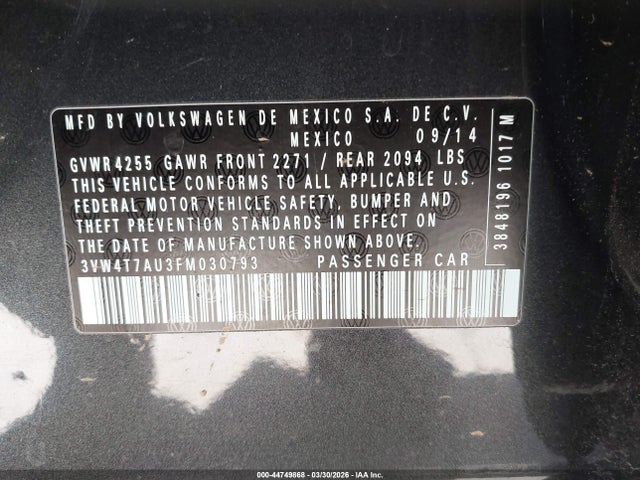 2015 VOLKSWAGEN GOLF GTI 3VW4T7AU3FM030793 Photo 8