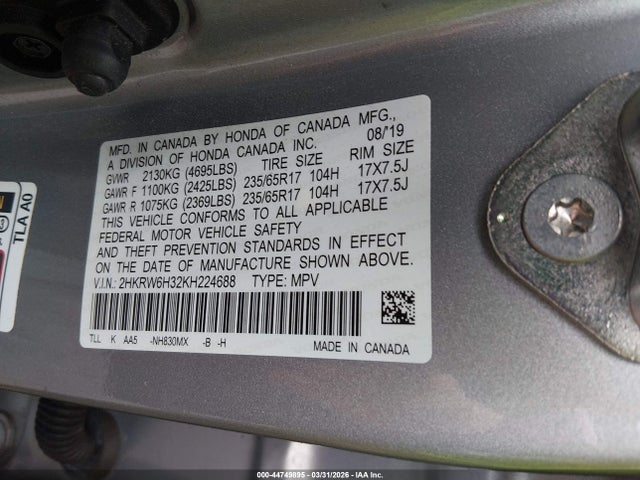 Honda CR-V LX 2019 2HKRW6H32KH224688 Image 9
