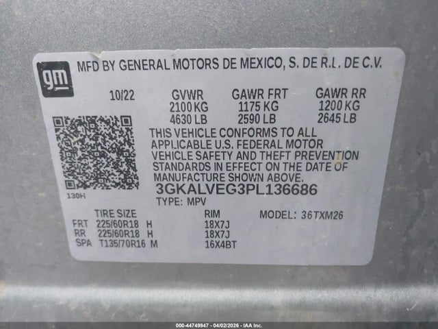 Продажа на аукционе авто 2023 Gmc Terrain Awd Slt, vin: 3GKALVEG3PL136686, номер лота: 44749947