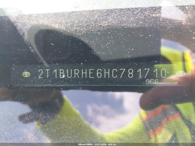Продаж на аукціоні авто 2017 Toyota Corolla Le, vin: 2T1BURHE6HC781710, номер лоту: 44749991