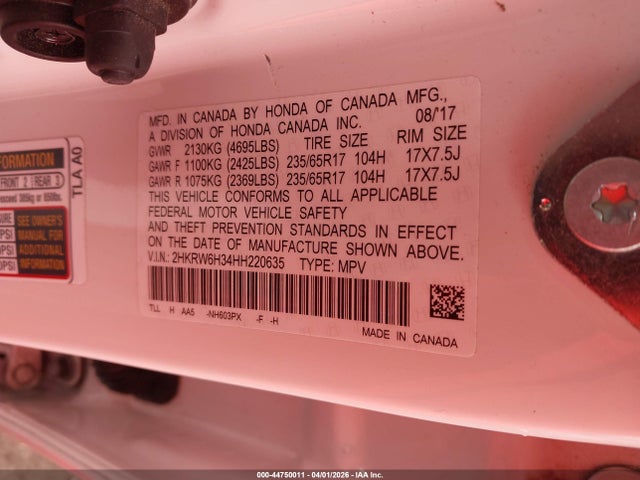 2HKRW6H34HH220635 Honda CR-V LX