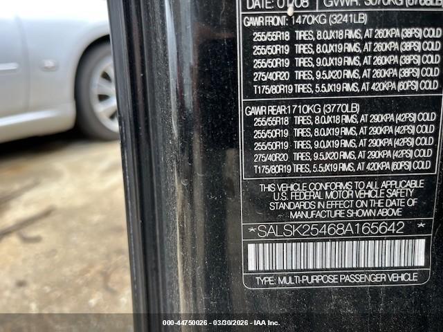 2008 LAND ROVER RANGE ROVER SPORT SALSK25468A165642 Photo 8