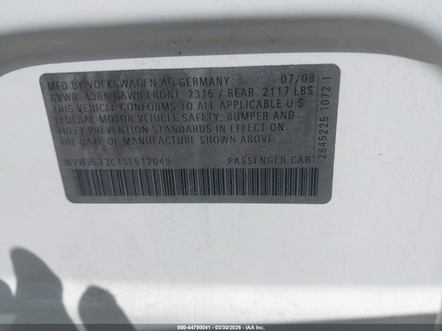 Продаж на аукціоні авто 2009 Volkswagen Cc Luxury, vin: WVWHL73C19E512049, номер лоту: 44750041