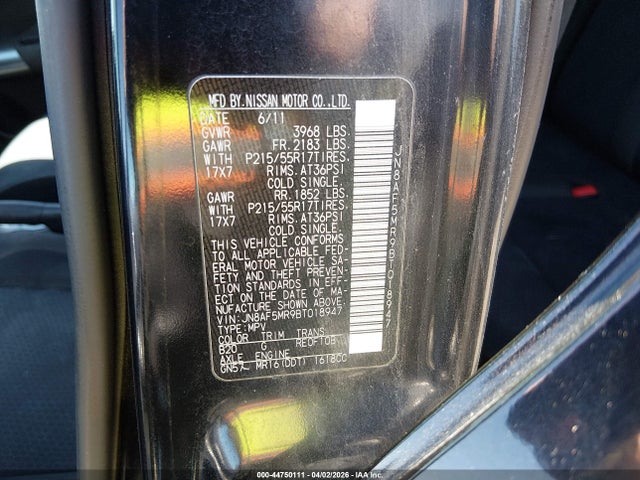 Aukcja sprzedaży 2011 Nissan Juke Sv, vin: JN8AF5MR9BT018947, numer aukcji: 44750111