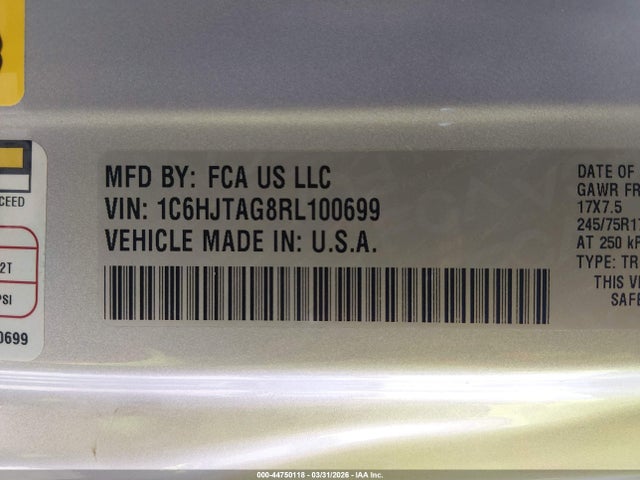 2024 Jeep Gladiator Sport S მანქანა იყიდება აუქციონზე, vin: 1C6HJTAG8RL100699, აუქციონის ნომერი: 44750118