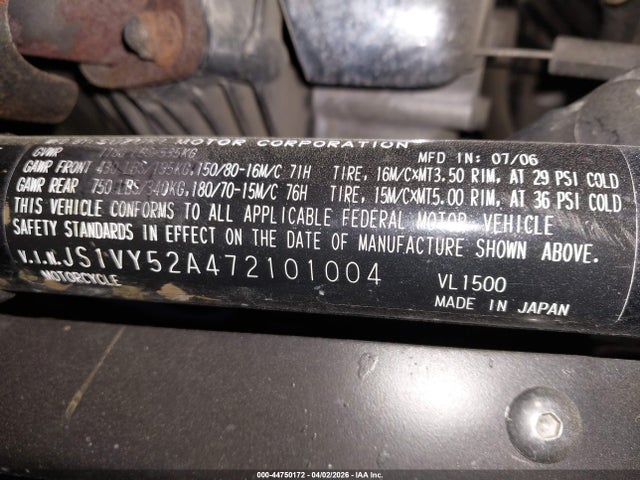 2007 SUZUKI VL1500 JS1VY52A472101004 Photo 9