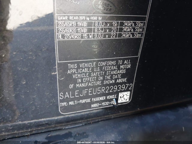 SALEJFEU5R2293972 Land Rover Defender 130 P400 S