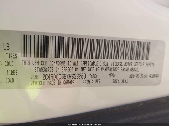 Dodge Grand Caravan Sxt 2019 2C4RDGCG8KR636008 Image 9