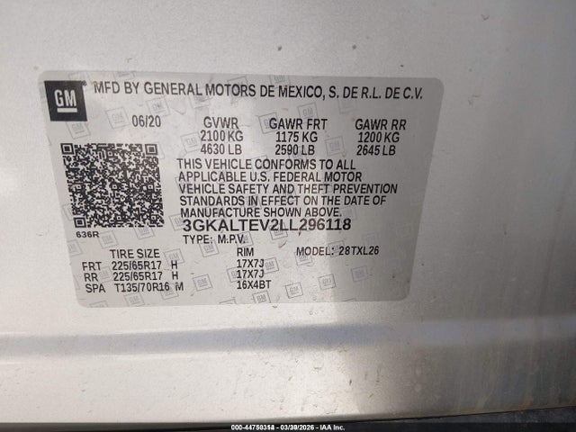 2020 GMC TERRAIN 3GKALTEV2LL296118 Photo 8