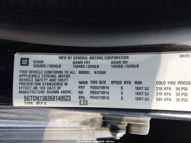 2006 HUMMER H3 SUV 5GTDN136268149523 Photo 8