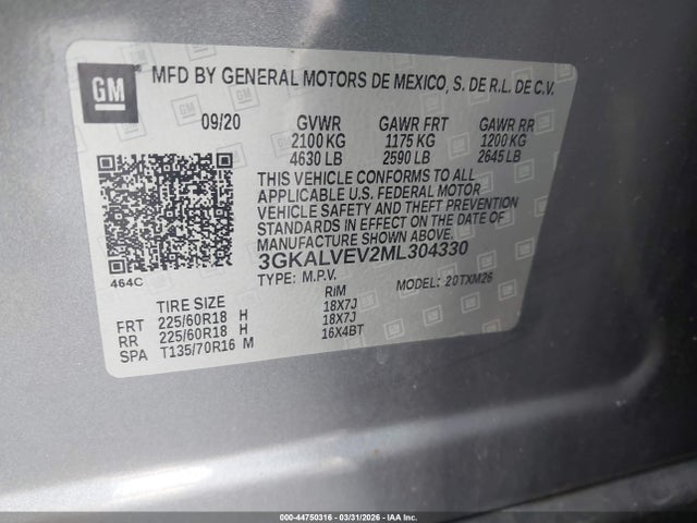3GKALVEV2ML304330 GMC Terrain Awd Slt