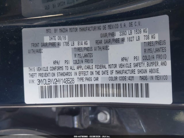 3MYDLBYV2HY148528 Toyota YARIS IA