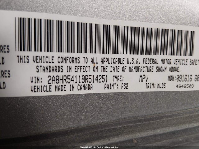 2009 CHRYSLER TOWN & COUNTRY 2A8HR54119R514251 Photo 8