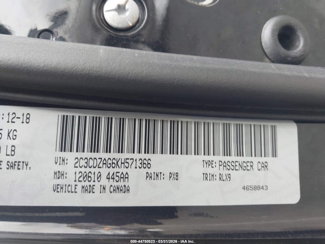 Dodge Challenger Sxt 2019 2C3CDZAG6KH571366 Image 9