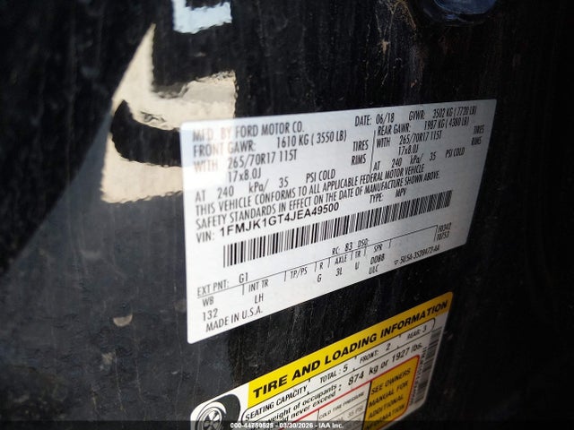 1FMJK1GT4JEA49500 Ford Expedition Max Xl
