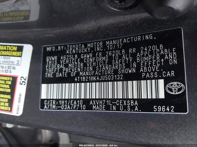 2018 TOYOTA CAMRY HYBRID 4T1B21HK4JU503132 Photo 8