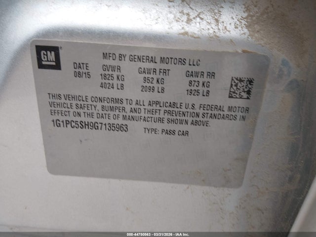 1G1PC5SH9G7135963 Chevrolet Cruze Limited Ls Auto